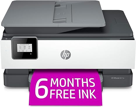 HP OfficeJet 8015e Wireless Color All-in-One Printer, 6 months of Instant Ink included