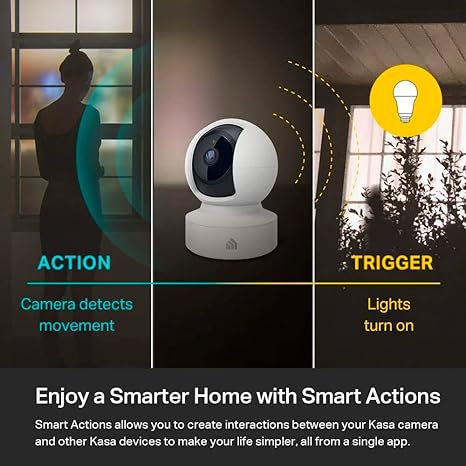 Kasa Indoor Pan/Tilt Smart Security Camera, 1080p HD Dog-Camera,2.4GHz with Night Vision,Motion Detection for Baby and Pet Monitor, Cloud & SD Card Storage, Works with Alexa& Google Home (EC70), White