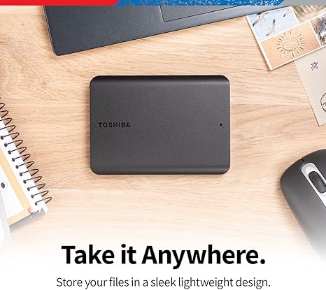 Toshiba Canvio Basics 2TB Portable External Hard Drive USB 3.0, Black - HDTB520XK3AA