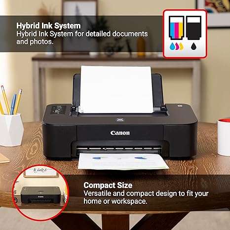 Canon TS202 Inkjet Photo Printer, Black (USB Required, not Included)