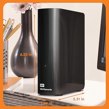 Western Digital 16TB Elements Desktop External Hard Drive, USB 3.0 for plug-and-play storage - Western DigitalBWLG0160HBK-NESN