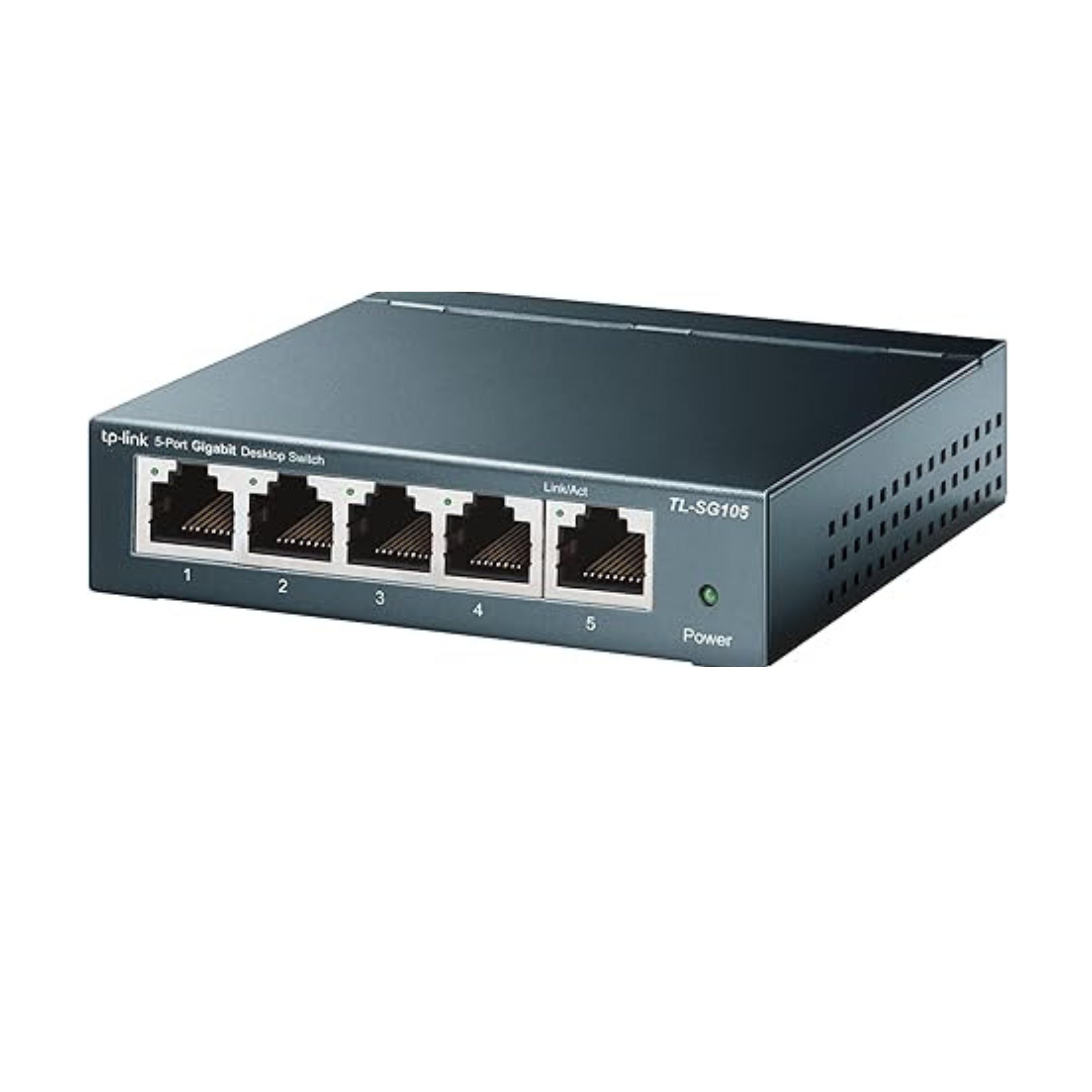 TP-Link TL-SG105, 5 Port Gigabit Unmanaged Ethernet Switch, Network Hub, Ethernet Splitter, Plug & Play, Fanless Metal Design, Shielded Ports, Traffic Optimization,Navy Blue